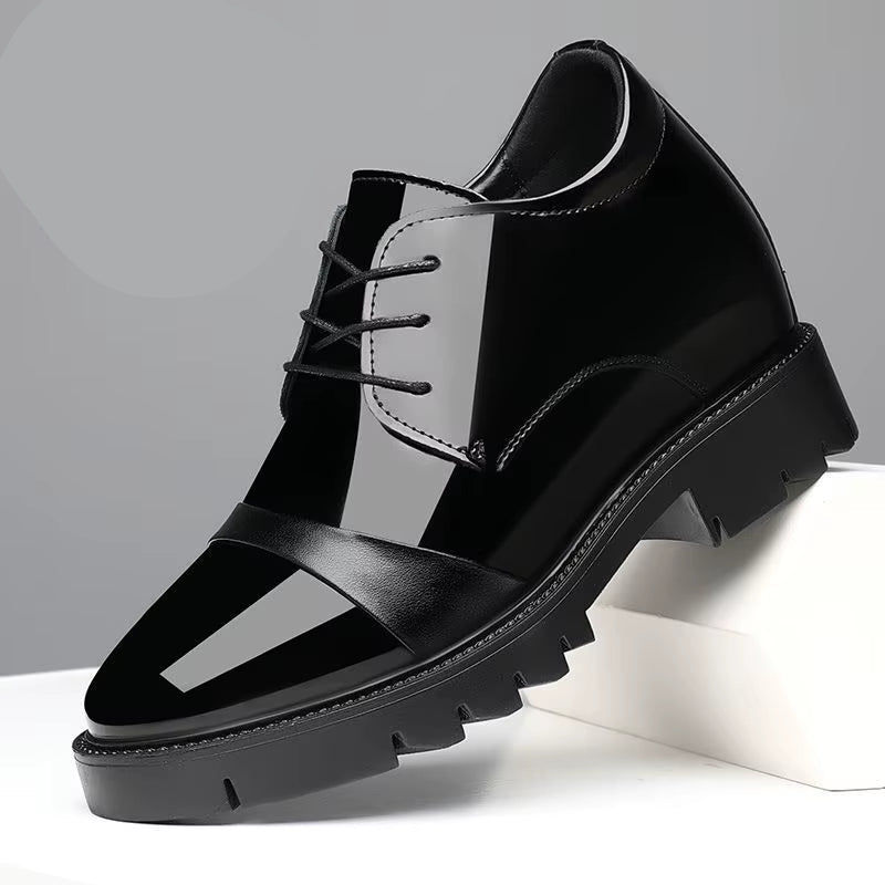 Men'S Elevator Shoes 12Cm Height Increasing Business Leather Shoes Invisible Inner Heightening Wedding Shoes Increase Insole