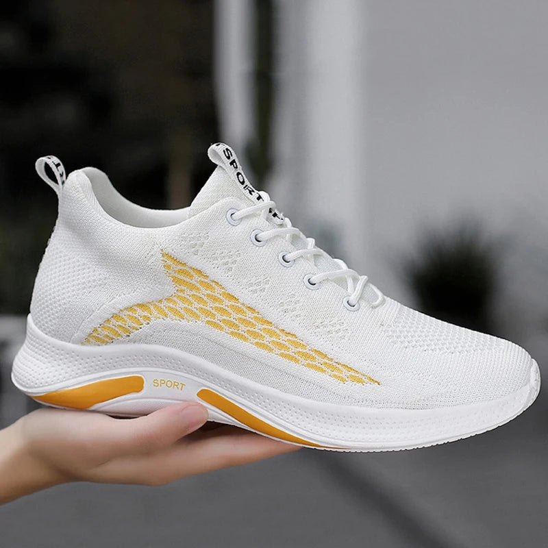 Fashion Elevator Shoes Men'S White Sneakers Hidden Heels Heightening Shoes for Men Black Breathable Mesh 8CM Sports Taller Shoes