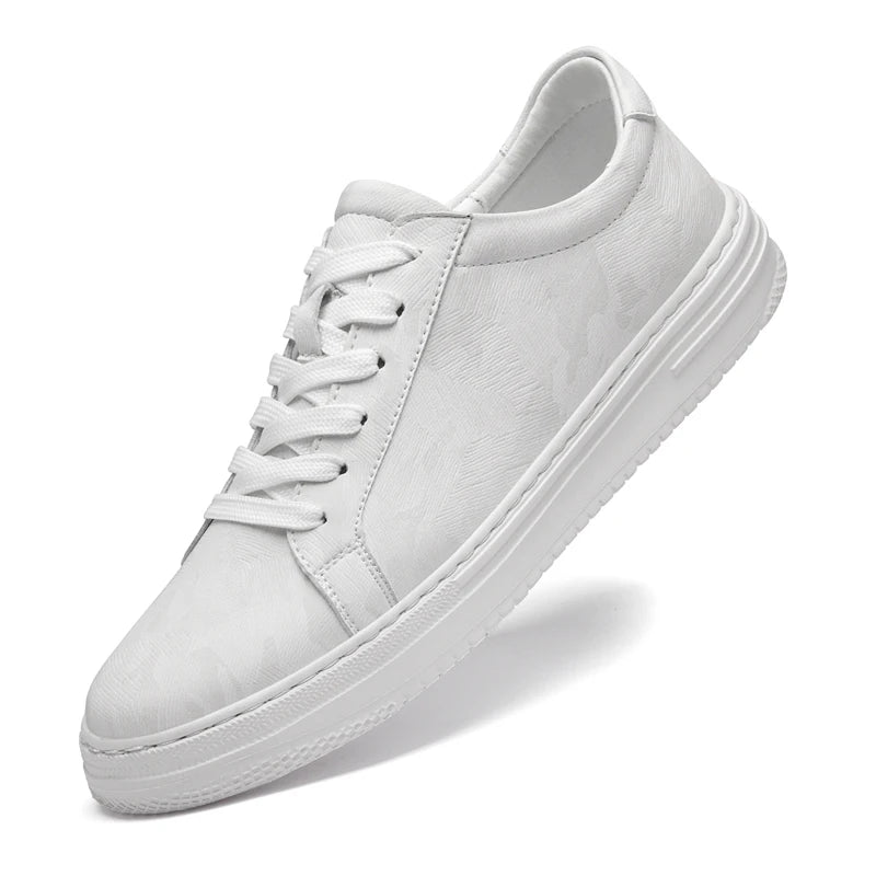 Breathable Outdoor Elevator Sneakers Men'S Shoes PU Leather Increased 6Cm Casual Shoes Walking Shoes Men'S Elevator Sneakers