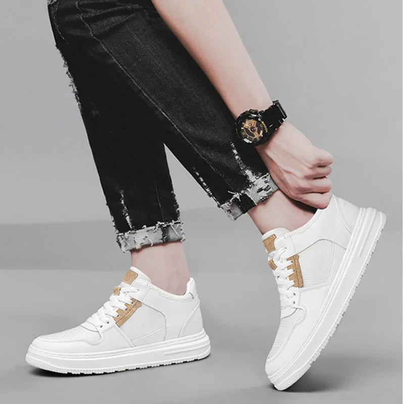 Summer Mesh Men Sneakers Elevator Shoes Fashion Chunky Increase Insole 6CM 8CM Breathable Sports Casual Height Shoes for Man 46