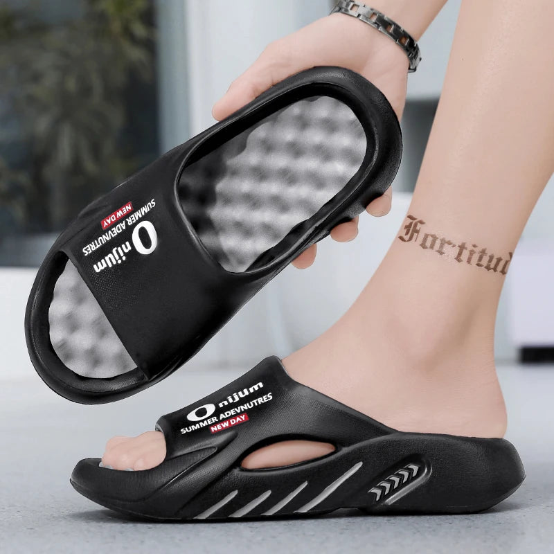 2025 Men'S Massage Slippers Indoor Outdoor Sandals Beach Casual Shoes Comfortable Slides Men Women Home Slippers Big Size 46 47