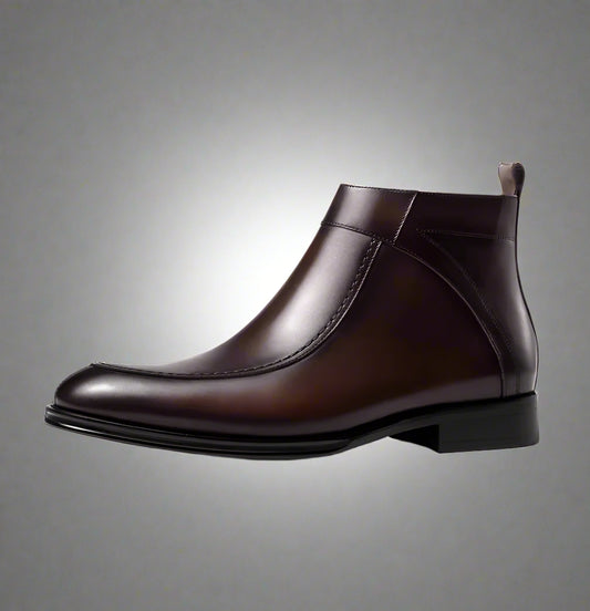 New Autumn and Winter Men'S High-Top Leather Shoes, Business Casual Leather Boots, Genuine Leather British Chelsea Men'S Shoes,