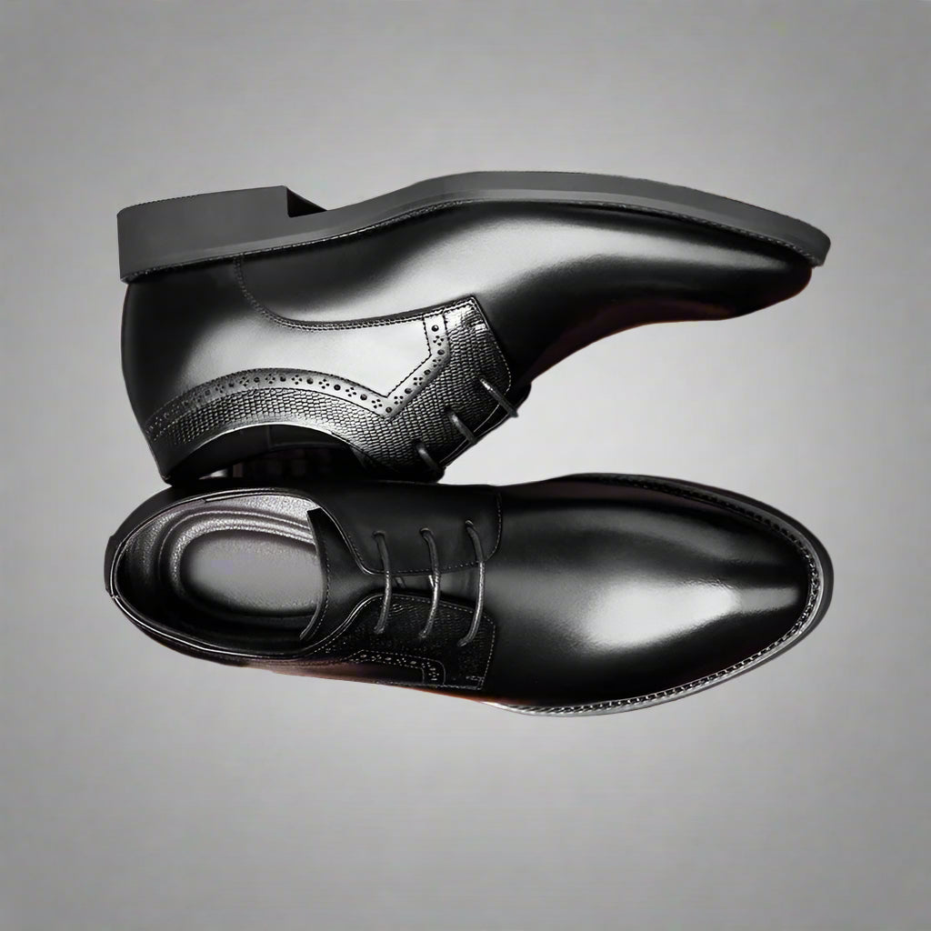 Elevator Shoes Men Leather Shoes 8Cm 6Cm Height Increasing Shoes for Man Increase Insole 6-8CM Invisible Heightening Lift Shoes