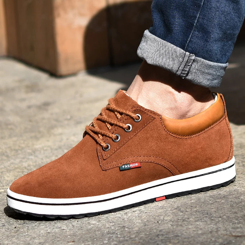 Men Shoes Elevator Sneakers Height Increase Insole 6CM Sport Black Blue Brown