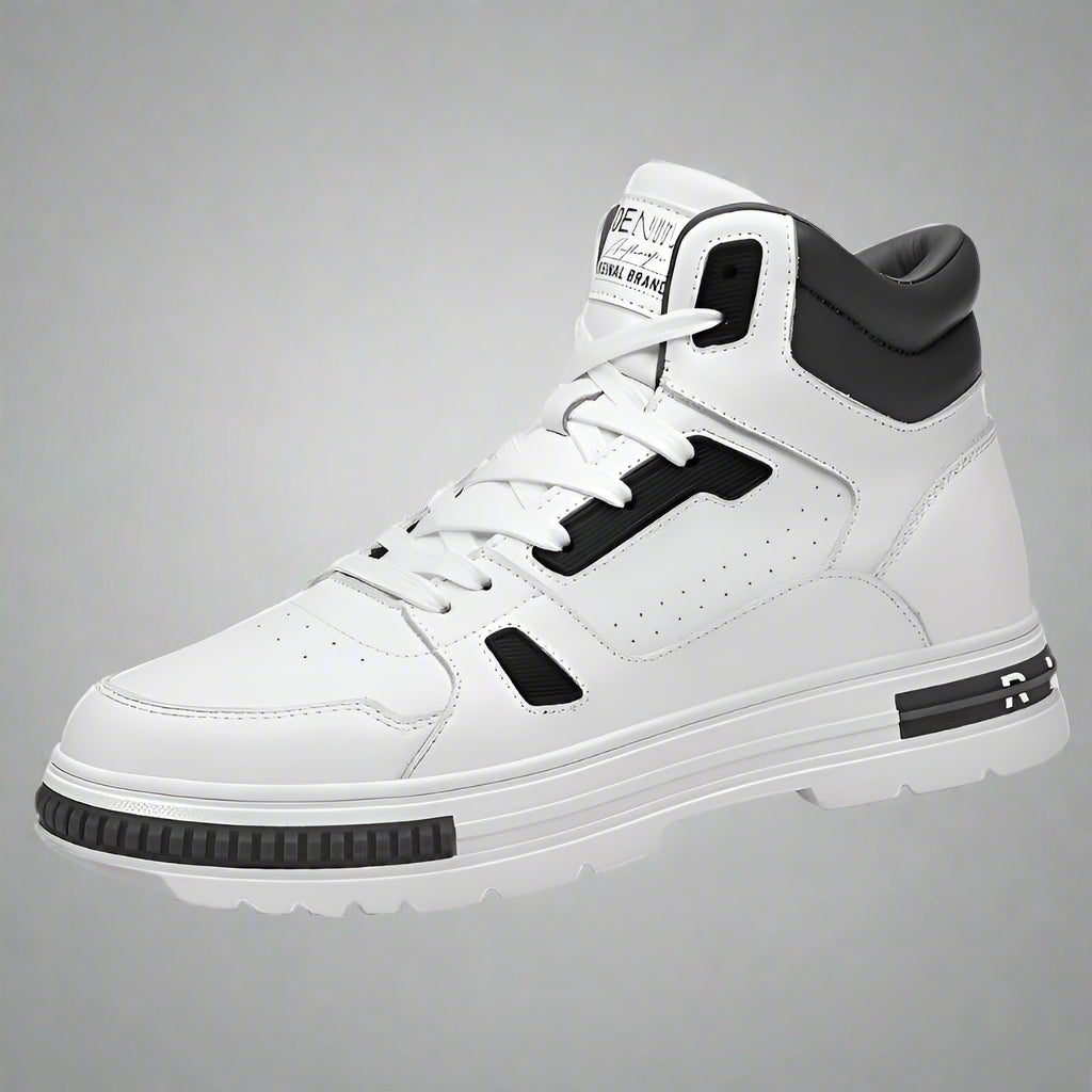 New High Top Elevator Shoes Casual Men Sneakers Heightening Height Increase 8Cm Cow Split Leather Leisure Designer Shoes