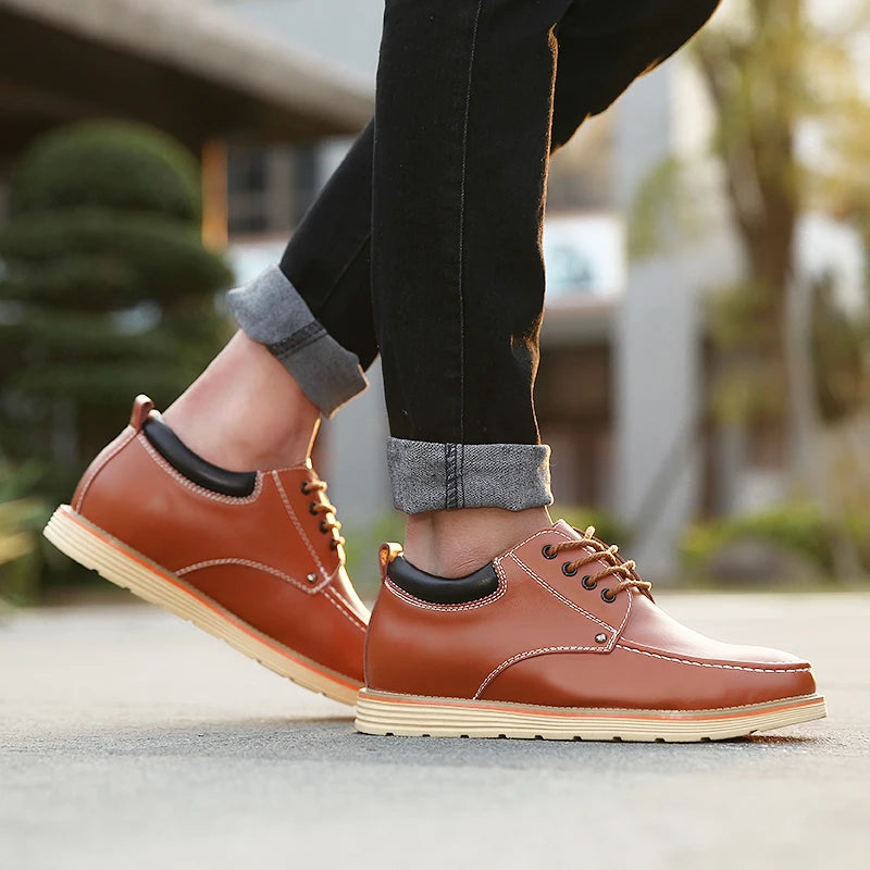 Business Men Elevator Shoes Leisure Height Increase Insole 6Cm Sneakers High Heel Tall Man