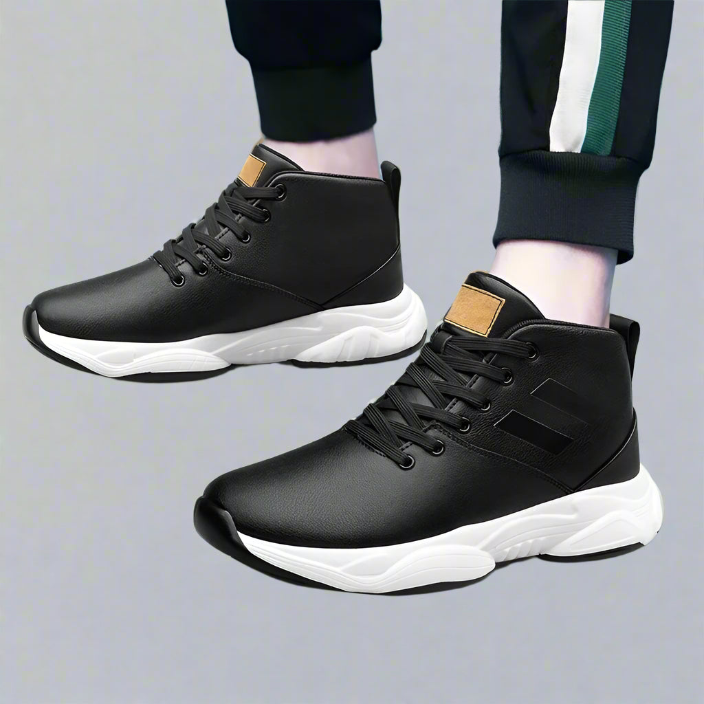 Men Genuine Leather Elevator Shoes Fashion Height Increasing Sneakers for Man Insoles 8CM Hidden Heels Inner Heightening Sports
