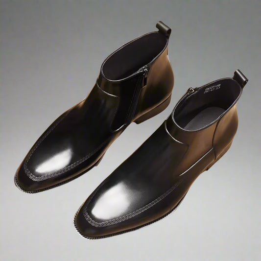 New Men'S Boots, High-Top Shoes, Leather, Handmade, Style