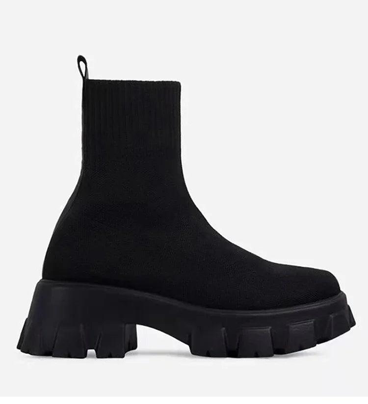 מגפיים אופנתיים לנשים עם פלטפורמה אלסטית - StepUp Shoes