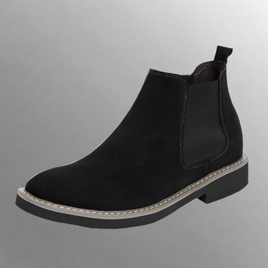 Men Boots Comfortable Elevator Shoes Height Boots Heightening Man Increase Insole 6CM Slip-On Suede Ankle Boots Chelsea Boots