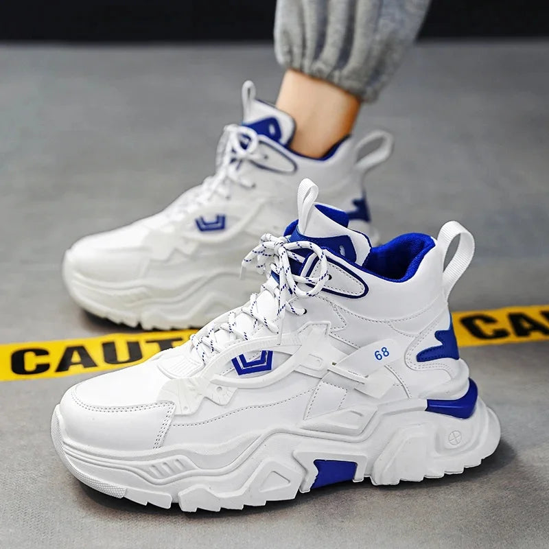 Men'S High Top Dad Shoes with Thick Sole and Hidden Height 12Cm Increase 10 Casual Sports Shoes for Adults Summer Synthetic