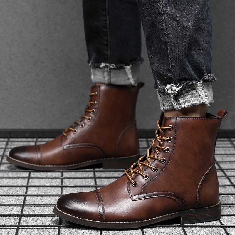 2025 Elevator Shoes Men Western Boots 8CM Height Increasing Shoes Man Increased Inner Invisible Heightening Men'S Lift Shoes
