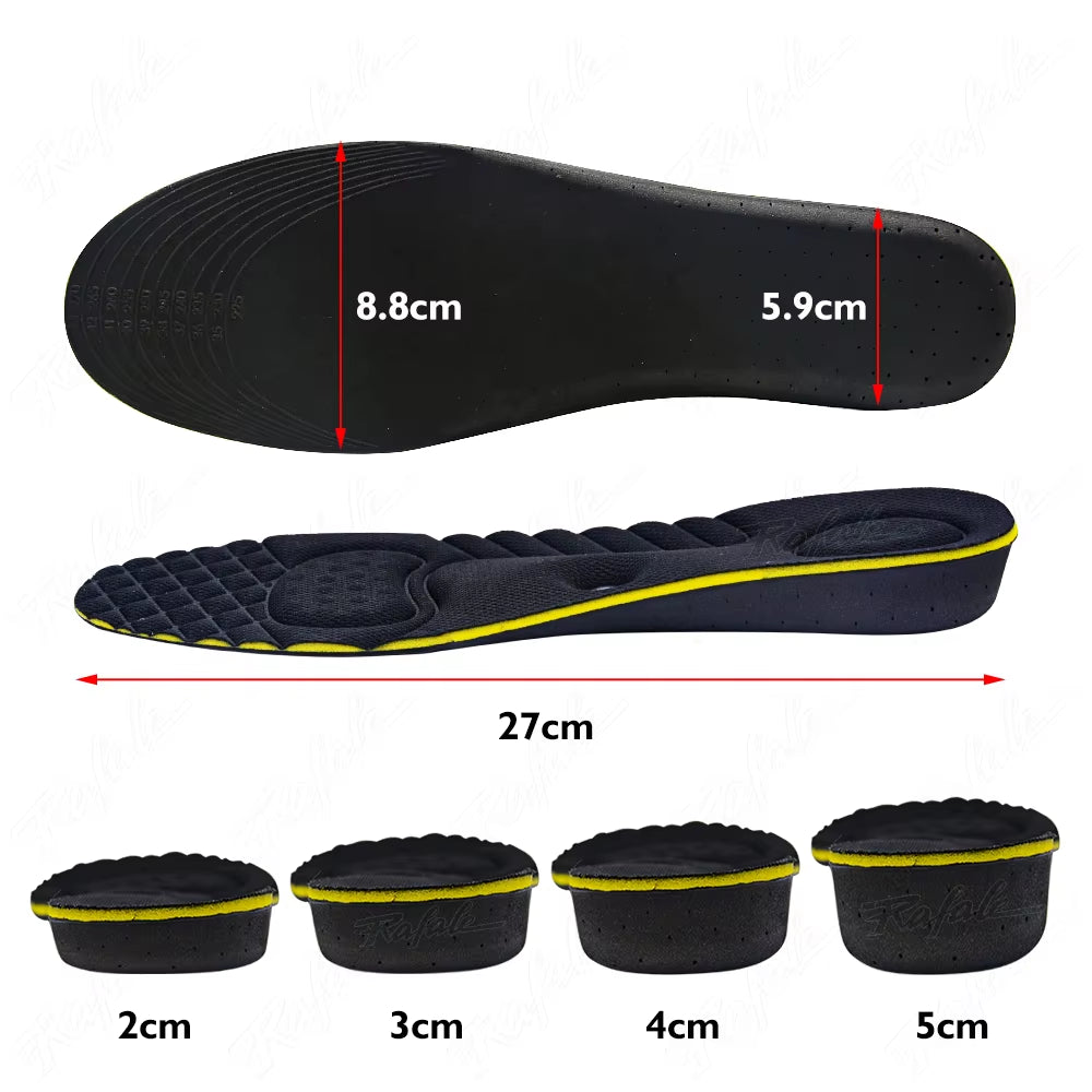 2-5Cm Magnet Invisible Arch Height Increase Insoles Cushion Adjustable Shoes Heel Insert Taller Support Absorbant Foot Pad