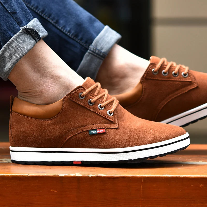 Men Shoes Elevator Sneakers Height Increase Insole 6CM Sport Black Blue Brown