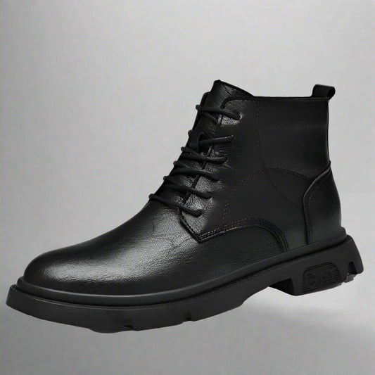 Men Boots Elevator Shoes Invisible Heels 8CM 6CM Height Increasing Shoes Man Fashion Leather Ankle Boots Male Moccasins Taller