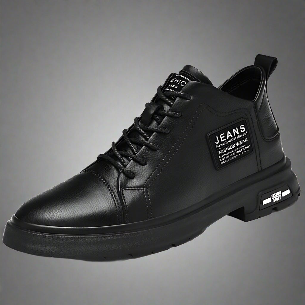 Men Genuine Leather Heightening Shoes Comfort Lace up Casual Elevator Shoes Commerce Breathable Height Increase Insole 8CM Sport