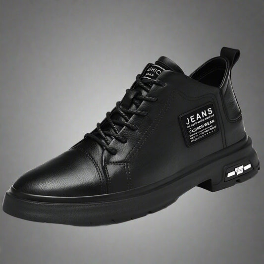 Men Genuine Leather Heightening Shoes Comfort Lace up Casual Elevator Shoes Commerce Breathable Height Increase Insole 8CM Sport