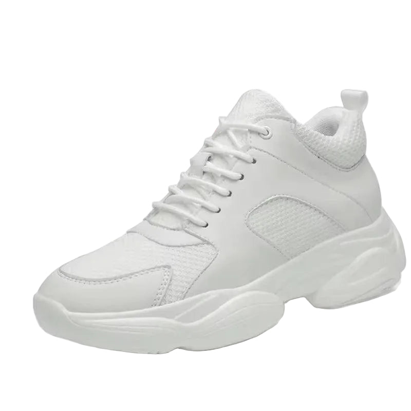 Fashion Sneakers Man Elevator Shoes Height Increase Insole 8Cm White Black Taller Shoes Men Breathable Leisure Sports plus Size