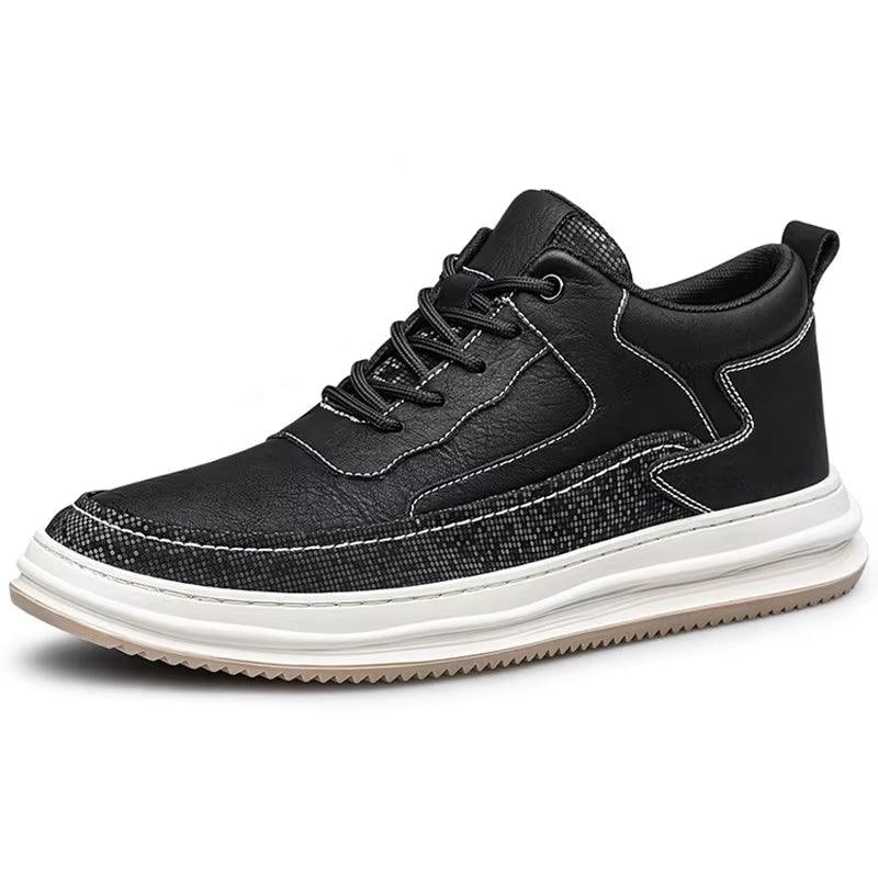 Sneakers Man Elevator Shoes Height Increase Shoes for Men Insoles 8CM Casual Genuine Leather Sports Heightening Shoes Tall Shoes