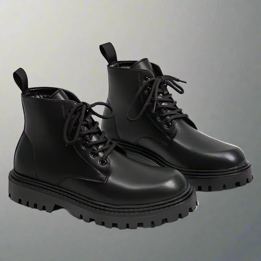 Luxury British Style High Top Casual Leather Boots with Trendy Side Zippers for Spring Autumn New High-Quality Work Boots