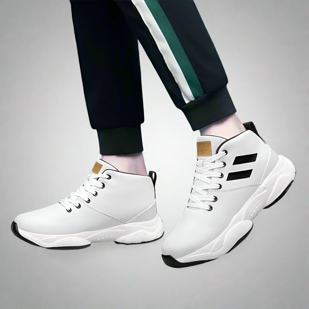 Men Genuine Leather Elevator Shoes Fashion Height Increasing Sneakers for Man Insoles 8CM Hidden Heels Inner Heightening Sports