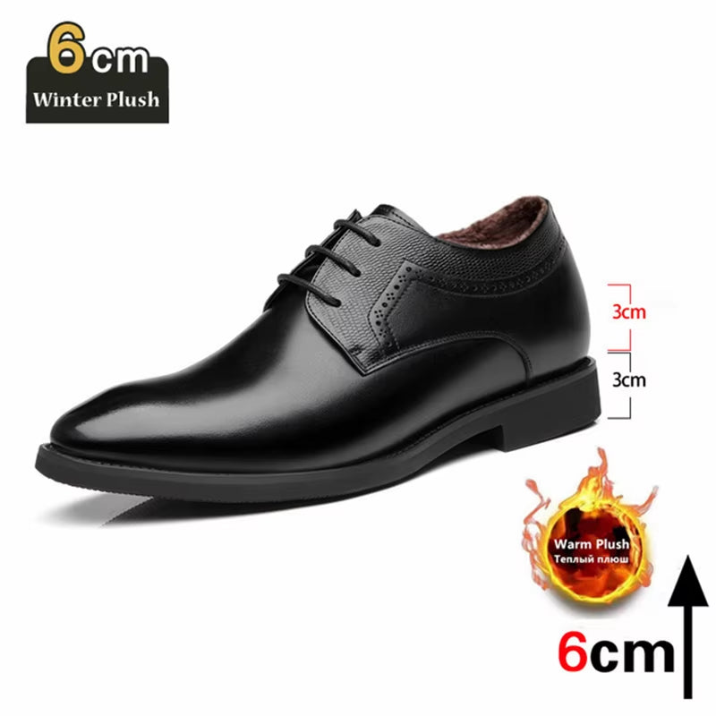 Man Elevator Business Dress Leather Shoes 3/6/8Cm Men Formal Shoes Winter/Spring Business Men Oxfords Versatile Wedding Shoes
