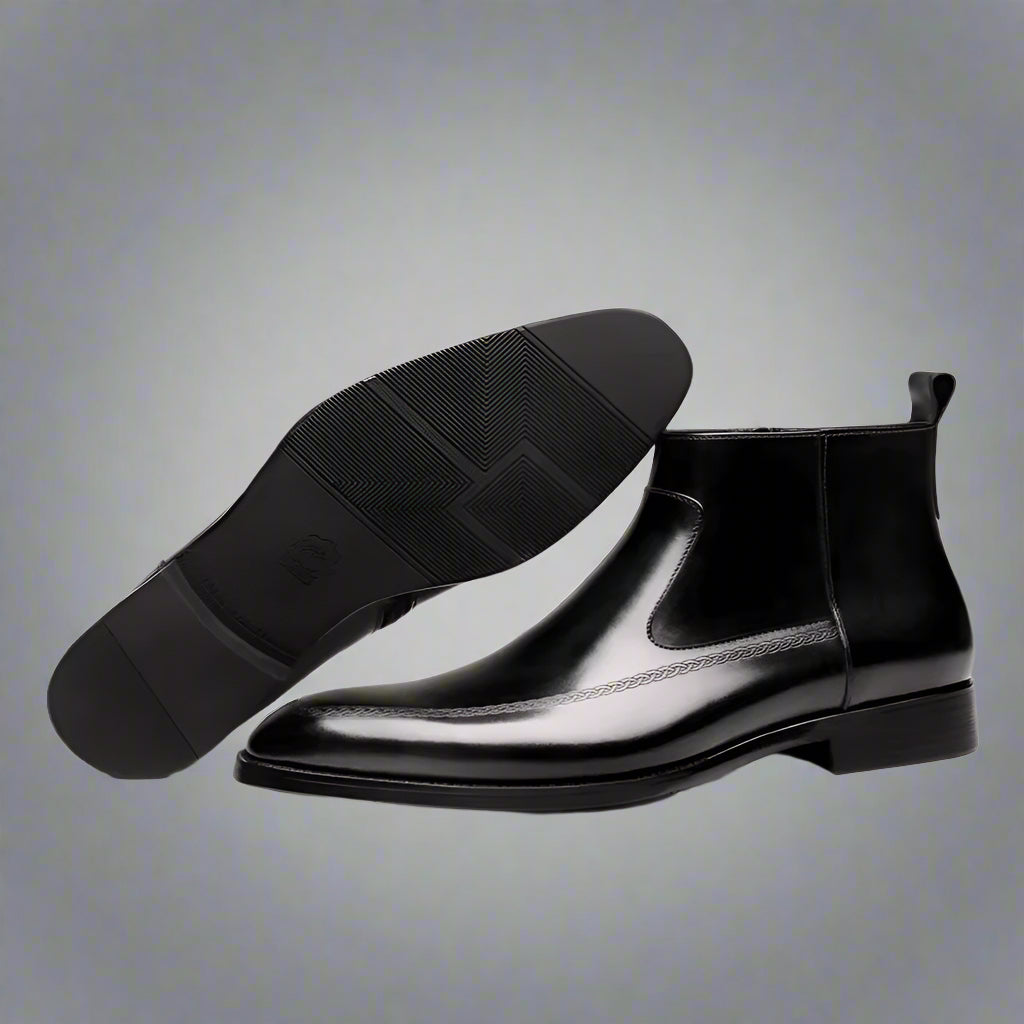 New Men'S Boots, High-Top Shoes, Leather, Handmade, Style