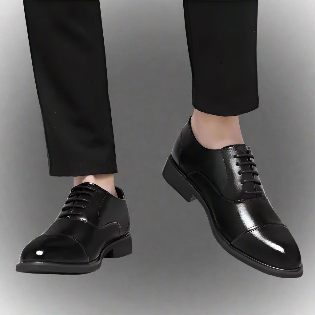 Business Height Increasing Shoes Men Taller Elevator 6CM Invisible Insole for Daily Mens Heighten Increased Wedding Oxfords Male