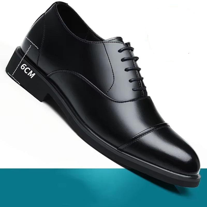 Business Height Increasing Shoes Men Taller Elevator 6CM Invisible Insole for Daily Mens Heighten Increased Wedding Oxfords Male