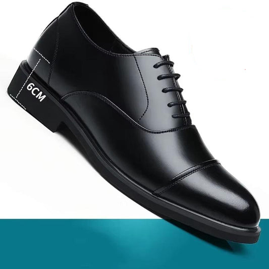 Business Height Increasing Shoes Men Taller Elevator 6CM Invisible Insole for Daily Mens Heighten Increased Wedding Oxfords Male