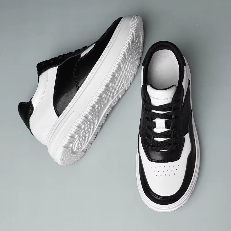 Genuine Leather Height Increasing Elevator Shoes Men Woman Breathable Height Increase Shoes 8Cm Man Sneakers Sport Casual Shoes