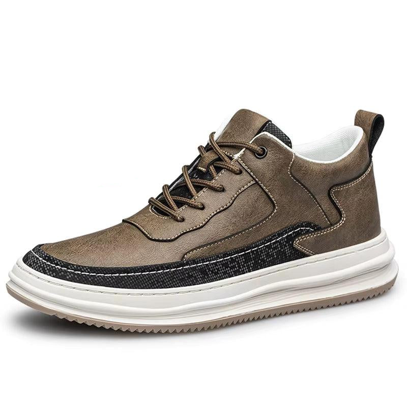 Sneakers Man Elevator Shoes Height Increase Shoes for Men Insoles 8CM Casual Genuine Leather Sports Heightening Shoes Tall Shoes