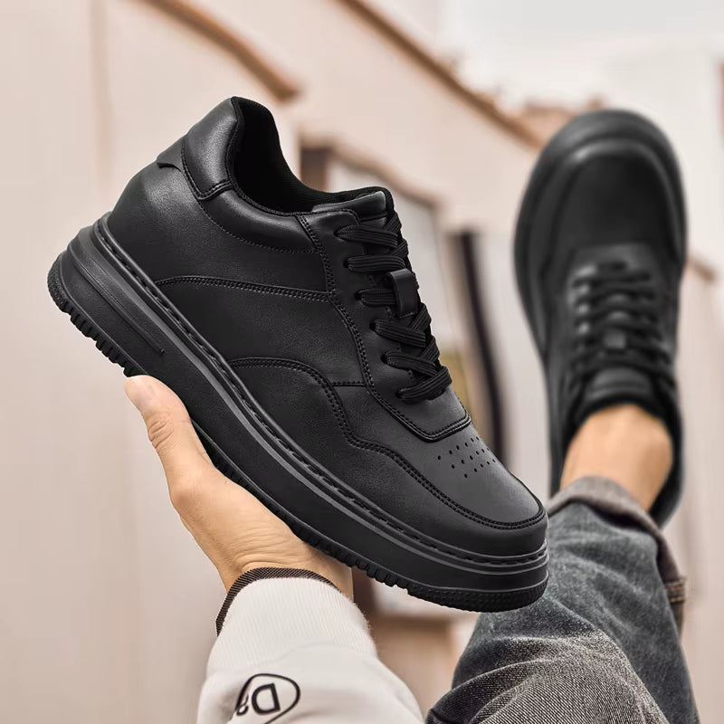 Genuine Leather Height Increasing Elevator Shoes Men Woman Breathable Height Increase Shoes 8Cm Man Sneakers Sport Casual Shoes