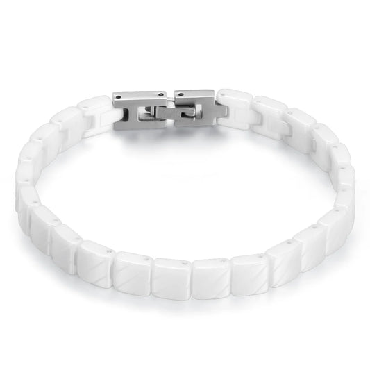 New Fashion Ceremic Bangle Bracelets 316L Stainless Steel Toggle-Clasps Black and White Colors Men Jewelry Never Fade