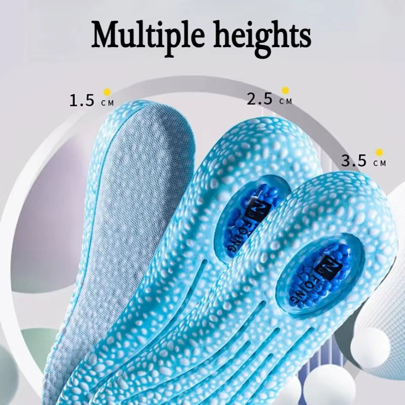 1 Pair EVA Material Invisible Height Increase Insoles for Shoes Breathable Shock Absorption Comfortable for Women Men