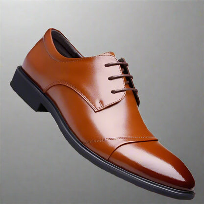 Flat / 6CM Genuine Leather Men Formal Elevator Shoes Wedding Business Height Increase Lift Shoes Invisible Summer Hollow Wedding