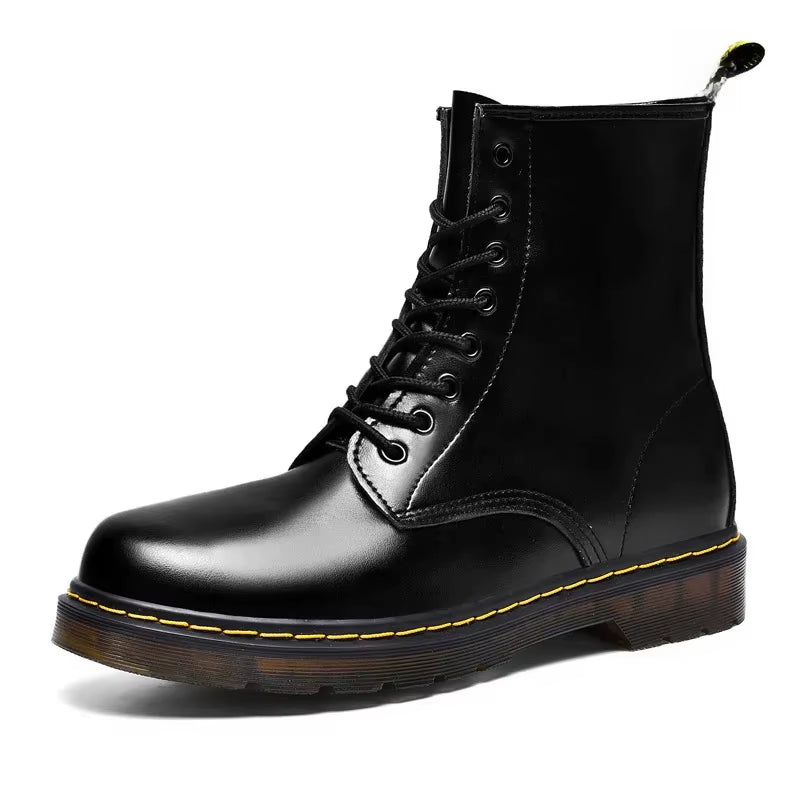 2021 Autumn/Winter New Fleece-Lined Warm Women'S Vintage Soft Leather Genuine Leather Doctor Men'S Short Boots English Style