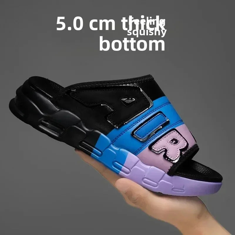 Men'S Slippers Air Cushion Design Sandals Summer New PVC Soft Non-Slip Men'S Sports Slippers for Men Flip Flops Sandalias Hombre