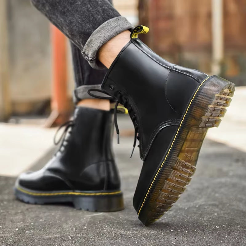 2021 Autumn/Winter New Fleece-Lined Warm Women'S Vintage Soft Leather Genuine Leather Doctor Men'S Short Boots English Style