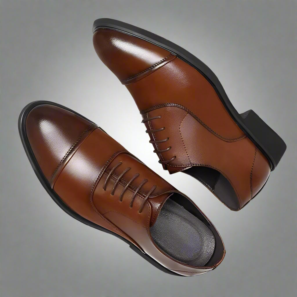 Business Height Increasing Shoes Men Taller Elevator 6CM Invisible Insole for Daily Mens Heighten Increased Wedding Oxfords Male