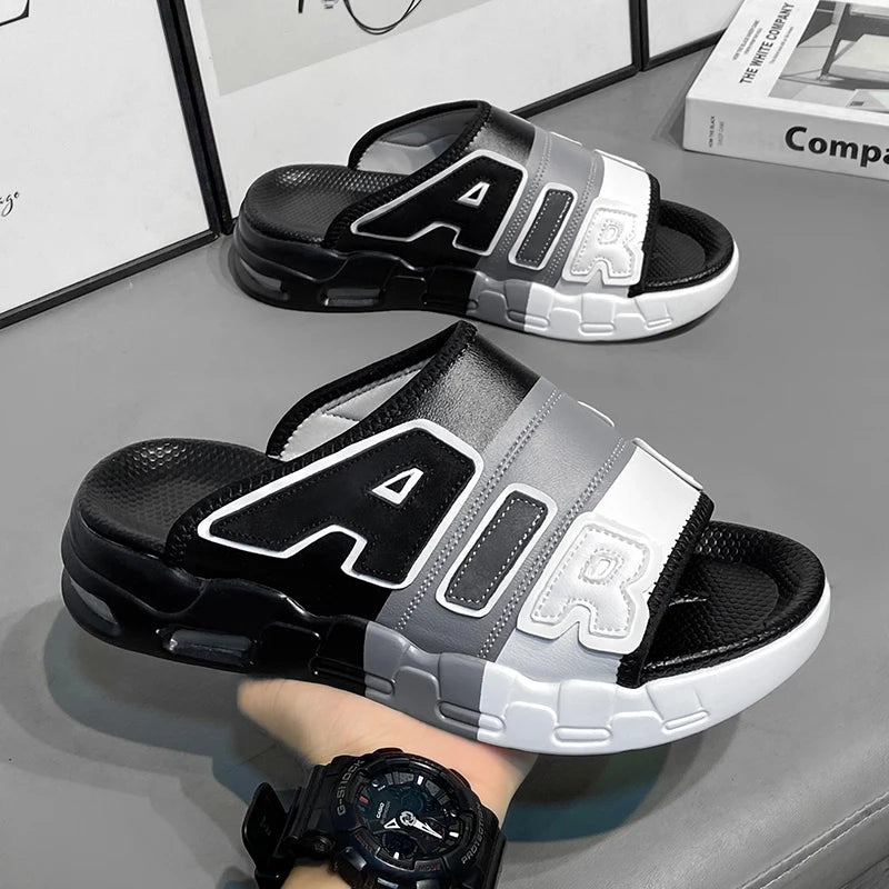 Men'S Slippers Air Cushion Design Sandals Summer New PVC Soft Non-Slip Men'S Sports Slippers for Men Flip Flops Sandalias Hombre