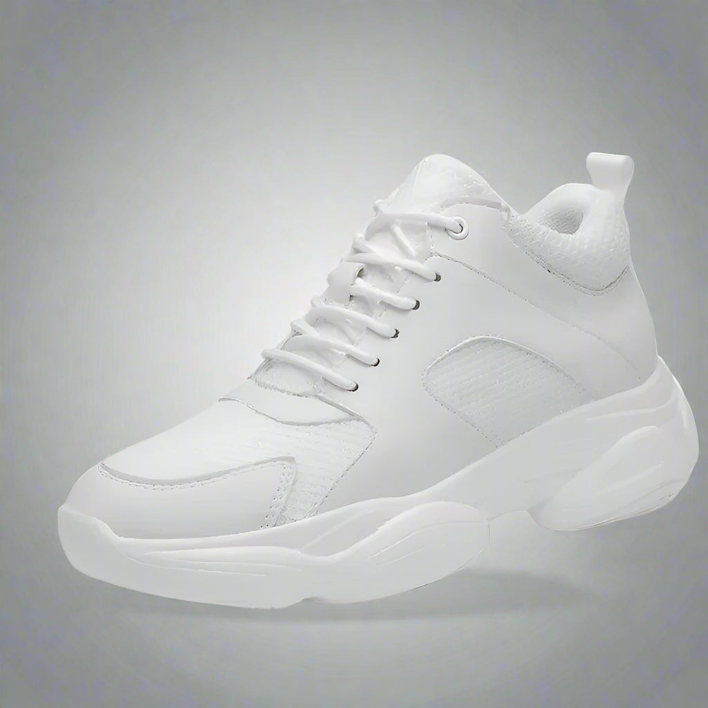 Fashion Sneakers Man Elevator Shoes Height Increase Insole 8Cm White Black Taller Shoes Men Breathable Leisure Sports plus Size