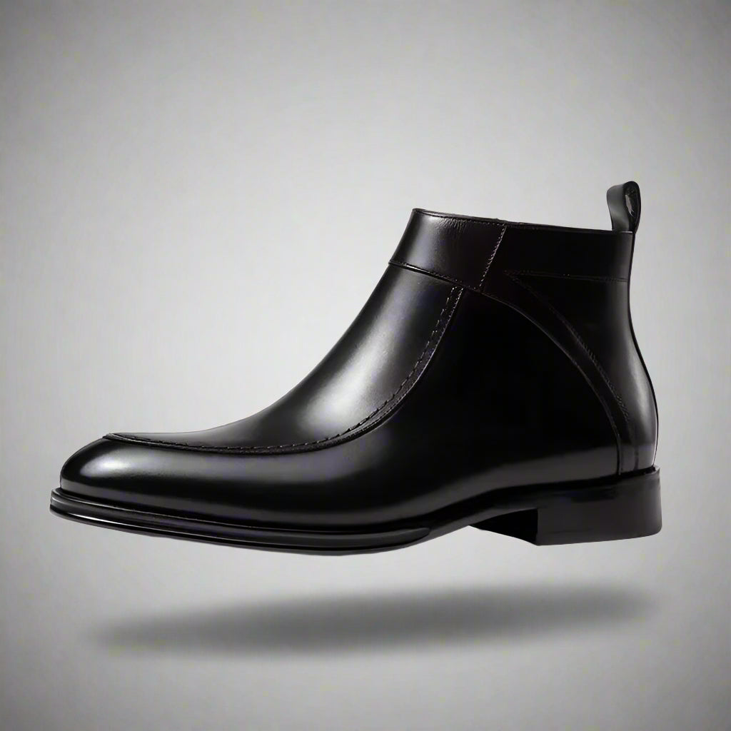 New Autumn and Winter Men'S High-Top Leather Shoes, Business Casual Leather Boots, Genuine Leather British Chelsea Men'S Shoes,