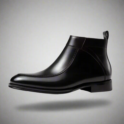 New Autumn and Winter Men'S High-Top Leather Shoes, Business Casual Leather Boots, Genuine Leather British Chelsea Men'S Shoes,