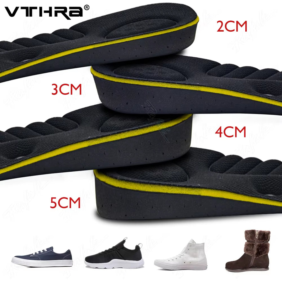 2-5Cm Magnet Invisible Arch Height Increase Insoles Cushion Adjustable Shoes Heel Insert Taller Support Absorbant Foot Pad