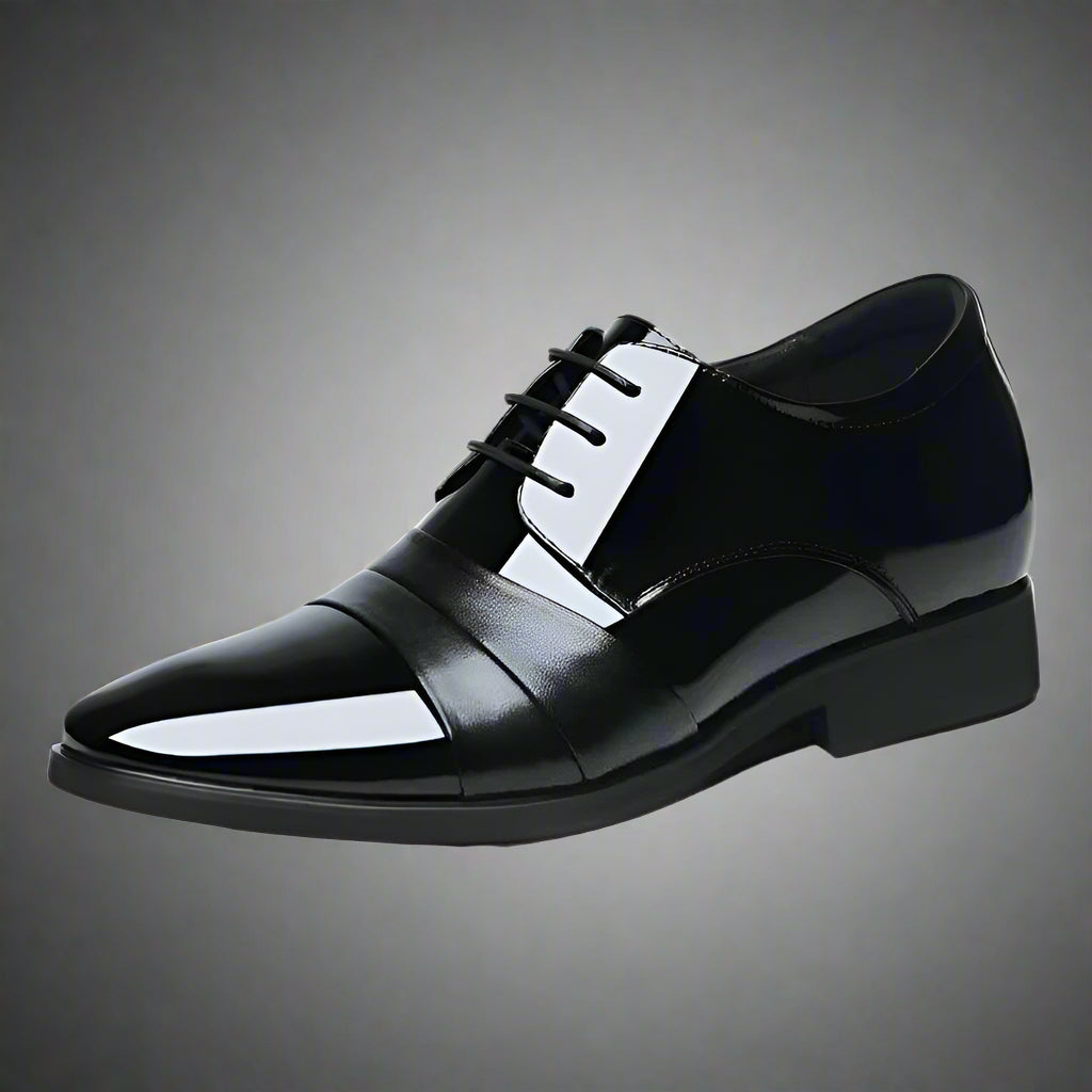 New Men 6/8Cm Derby Shoes Patent Leather Height Increase Men Dress Shoes Formal Elevator Business Shoes Bright Upper