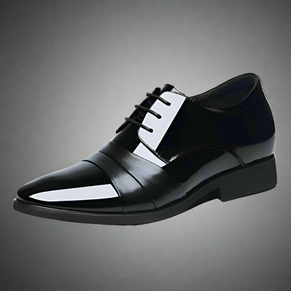 New Men 6/8Cm Derby Shoes Patent Leather Height Increase Men Dress Shoes Formal Elevator Business Shoes Bright Upper