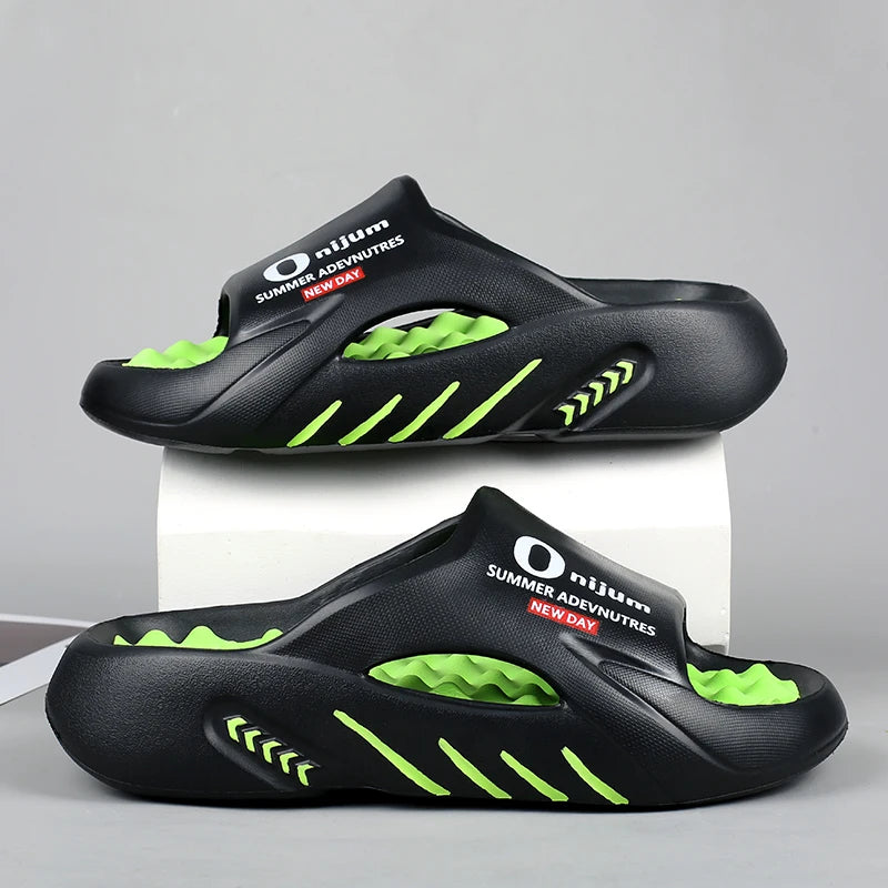 2025 Men'S Massage Slippers Indoor Outdoor Sandals Beach Casual Shoes Comfortable Slides Men Women Home Slippers Big Size 46 47