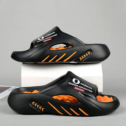 2025 Men'S Massage Slippers Indoor Outdoor Sandals Beach Casual Shoes Comfortable Slides Men Women Home Slippers Big Size 46 47