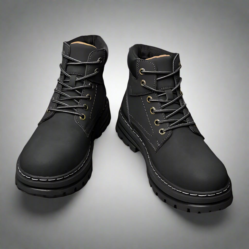 Natural Cow Leather Men Boots Handmade Retro Winter Shoes Nubuck Waterproof Ankle Snow Boots Top Quality Men Shoes Dropshipping